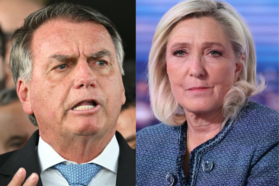 Le Pen, líder da extrema direita, foi condenada a 4 anos de prisão e 5 de inelegibilidade/fotos: EVARISTO SÁ/AFP e THOMAS SAMSON/POOL/AFP Le Pen, líder da extrema direita, foi condenada a 4 anos de prisão e 5 de inelegibilidade/fotos: EVARISTO SÁ/AFP e THOMAS SAMSON/POOL/AFP