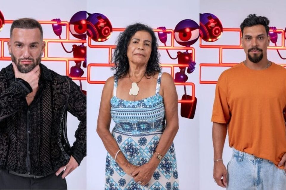 Diego, Vilma e Vinicius estão no décimo segundo paredão do BBB 25/Crédito: Fábio Rocha / Globo Diego, Vilma e Vinicius estão no décimo segundo paredão do BBB 25/Crédito: Fábio Rocha / Globo