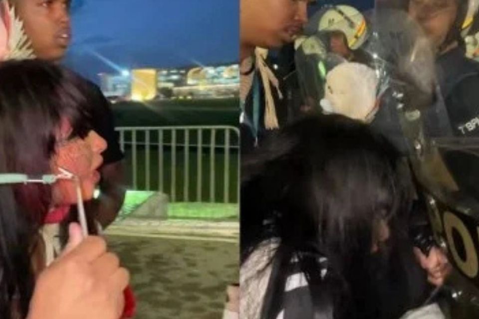 Em vídeo publicado nas redes sociais, Célia Xakriabá (Psol-MG) passa mal após inalar gás de pimenta/foto: Reprodução/Redes sociais Em vídeo publicado nas redes sociais, Célia Xakriabá (Psol-MG) passa mal após inalar gás de pimenta/foto: Reprodução/Redes sociais