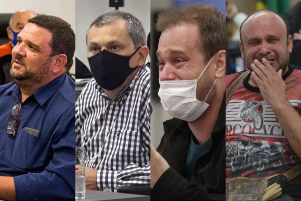 Imagem colorida de presos por tragédia na Boate Kiss/Crédito: Reprodução Imagem colorida de presos por tragédia na Boate Kiss/Crédito: Reprodução