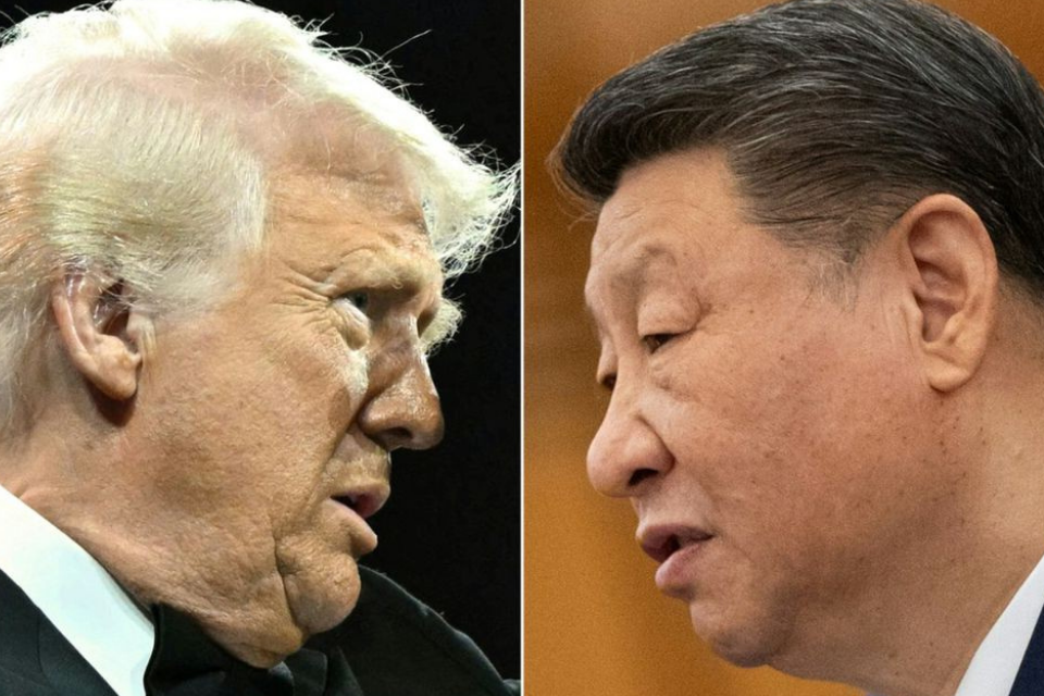O presidente dos EUA, Donald Trump (à esq.) e o presidente chinês, Xi Jinping (à dir.)/fotos: SAUL LOEB/various sources/AFP e Andres MARTINEZ CASARES O presidente dos EUA, Donald Trump (à esq.) e o presidente chinês, Xi Jinping (à dir.)/fotos: SAUL LOEB/various sources/AFP e Andres MARTINEZ CASARES