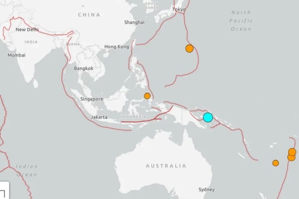 O terremoto foi informado pelo Serviço Geológico dos Estados Unidos (USGS)/foto: USGS/Reprodução