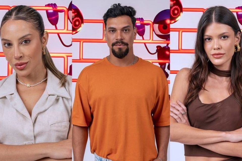 Renata, Vinícius e Vitória Strada/fotos: Reprodução/Globo Renata, Vinícius e Vitória Strada/fotos: Reprodução/Globo