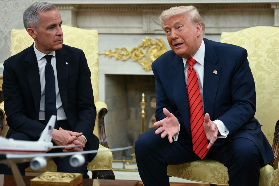 Carney e Trump se reuniram na Casa Branca/foto: JIM WATSON/AFP Carney e Trump se reuniram na Casa Branca/foto: JIM WATSON/AFP