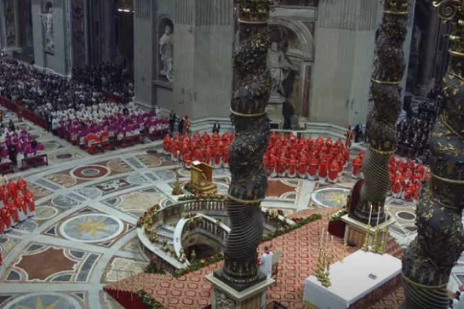 /Missa solene Pro Eligiendo Pontifice, realizada na Basílica de São Pedro nesta quarta-feira (7/5) - (crédito: Reprodução Vaticano ) /Missa solene Pro Eligiendo Pontifice, realizada na Basílica de São Pedro nesta quarta-feira (7/5) - (crédito: Reprodução Vaticano )