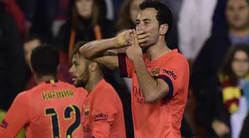 Busquets marcou nos acréscimos da partida