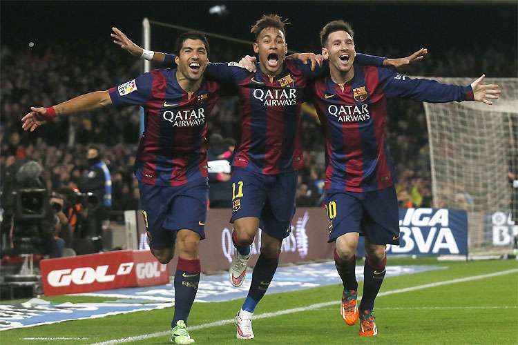 Luis Suárez, Neymar e Lionel Messi brilham em vitória do Barcelona diante do Atlético de Madrid