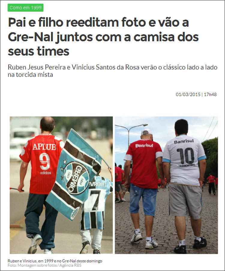 Imagem original, feita em 1999, mostra pai, Ruben Pereira, na companhia do filho Vinicius da Rosa