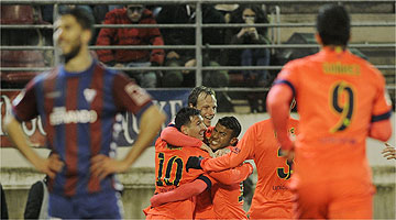 Messi comemora um dos gols marcados