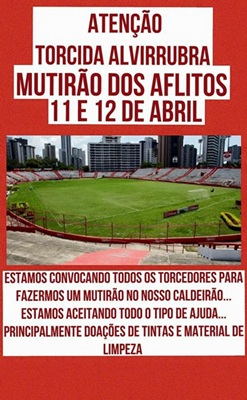 Cartaz foi divulgado em um grupo de torcedores