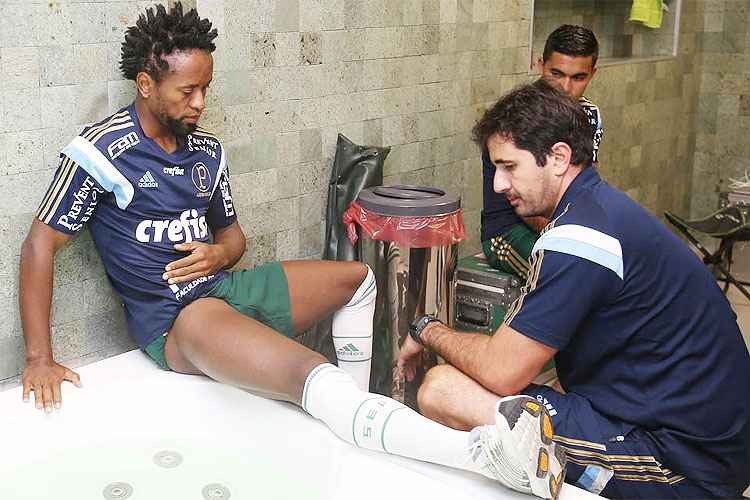 Contra o Botafogo de Ribeirão Preto, Zé Roberto deixou jogo após sentir desconforto na coxa direita