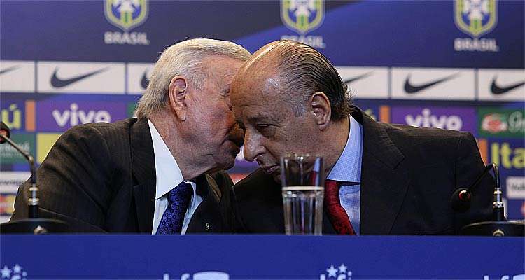 Del Nero (D) saiu em defesa do acusado e reconheceu que a prisão não é boa para imagem da CBF