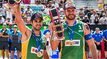 Brasileiros foram campeões do Major de Gstaad, na Suíça, válido pelo Circuito Mundial de Vôlei