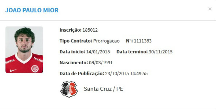 Regularização do meia foi publicada hoje, no BID da CBF