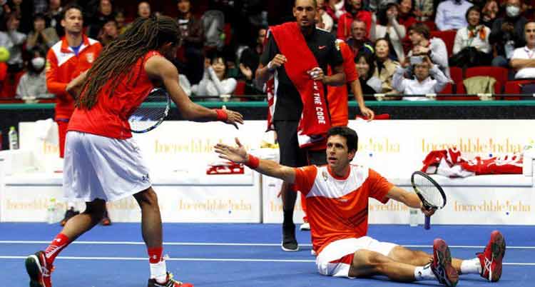 Melo (D) jogou ao lado do alemão Dustin Brown, e eles perderam para Dodig e o indiano Rohan Boppana
