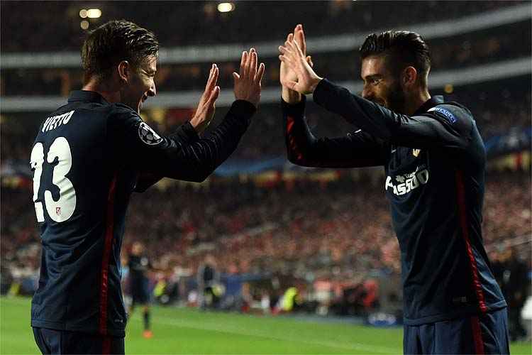 Primeiro gol do Atlético de Madrid sobre o Benfica teve assistência de Vietto e gol de Saúl Ñíguez