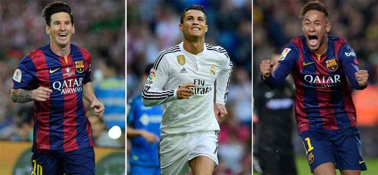 Lionel Messi, Cristiano Ronaldo e Neymar Júnior são os mais cotados para receber a Bola de Ouro da Fifa