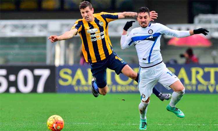 Inter até saiu na frente, mas levou a virada e acabou empatando por 3 a 3 com o Verona pelo Italiano