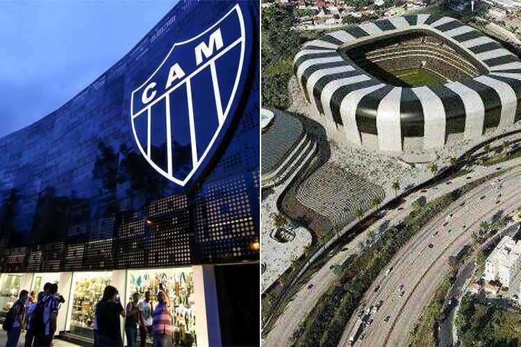 Nova fachada da sede do Atlético e projeto do sonhado estádio do clube: assinatura de Bernardo Farkasvölgyi