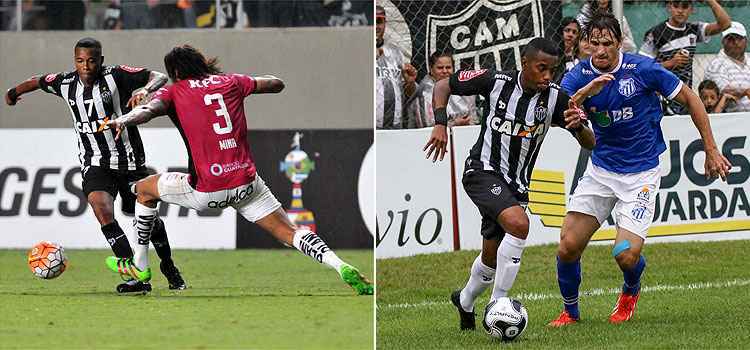 Contra o Del Valle, Robinho atuou mais no meio-campo; frente à URT, esteve mais avançado, pela esquerda