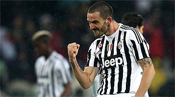 Leonardo Bonucci comemora classificação da Juve