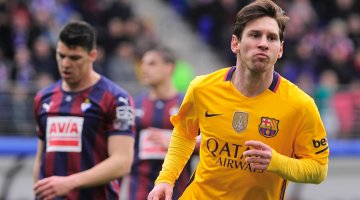 Messi chegou ao 21º gol no Campeonato Espanhol após a vitória sobre o Eibar