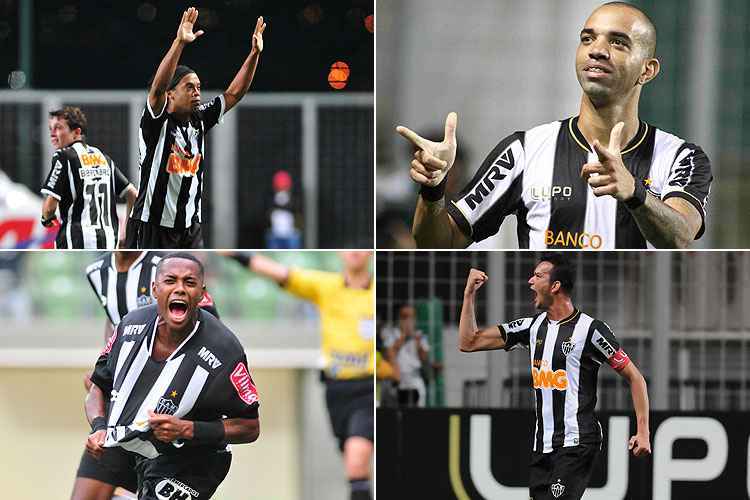 Ronaldinho Gaúcho, Diego Tardelli, Robinho e Réver são alguns dos autores de hat-trick com a camisa do Galo