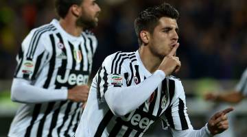 Morata celebra o gol marcado na Viola