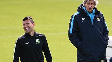 Kun Aguero é aposta do Manchester City, de Manuel Pellegrini, para abrir vantagem em casa 