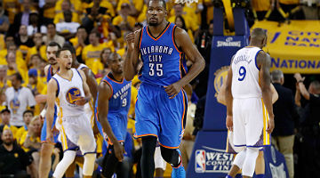 Um dos destaques da vitória do Thunder sobre Warriors, Kevin Durant anotou 26 pontos