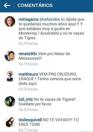 Repercussão no Instagram de Rafael Sóbis