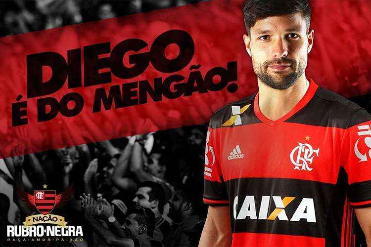 Anuncio de Diego, nova contratação do Flamengo, foi feito através do Twitter oficial do clube
