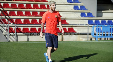 Messi treinou no Barcelona nesta quarta