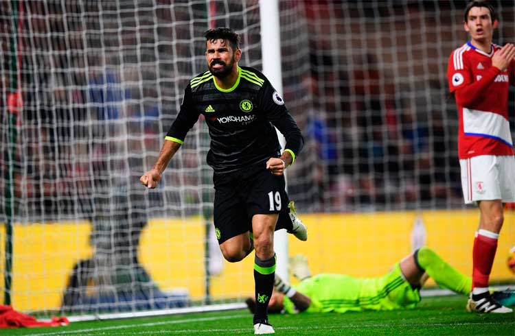 Com a contagem mínima, garantida por Diego Costa, Chelsea chegou à sexta vitória seguida na Premier League
