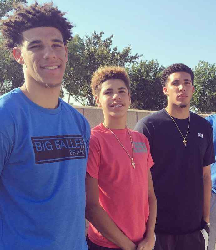 Da esquerda para a direita, LiAngelo, LaMelo e Lonzo: um já está no basquete universitário, outro entra este ano e o terceiro está prometido para 2019