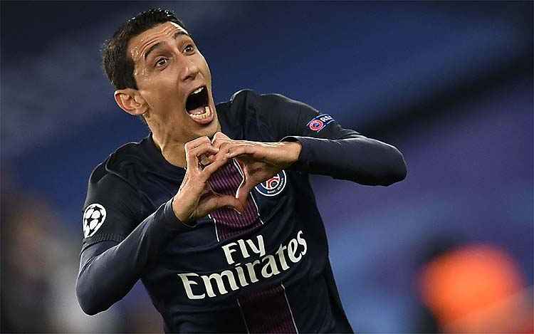 Di María fez dois gols e foi o nome da partida contra o Barcelona pela Liga dos Campeões