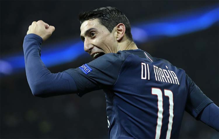 Di María acertou linda finalização de canhota, com a chapa do pé, e fez o terceiro do PSG