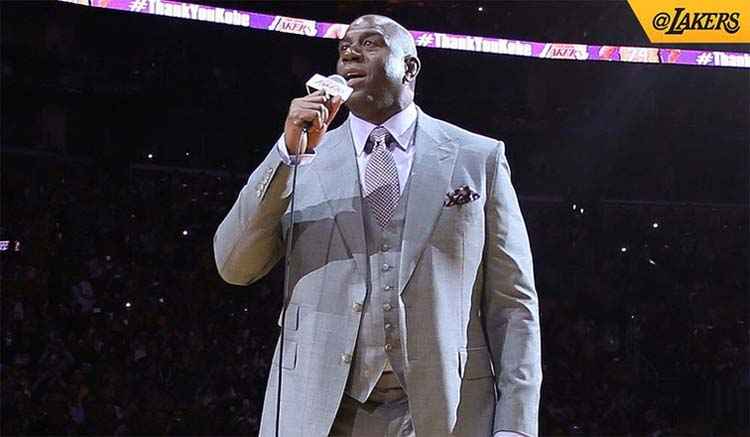 Magic Johnson atuou por toda sua carreira profissional com a camisa do Lakers