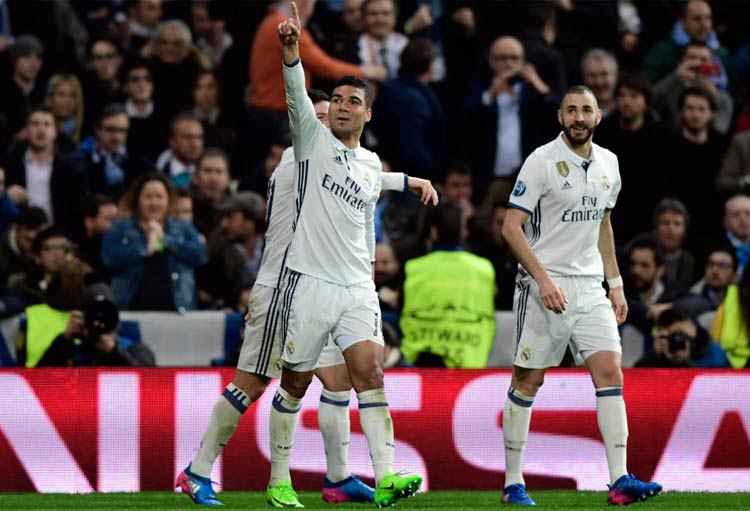 Casemiro marcou o terceiro gol do Real Madrid em belo chute de fora da área