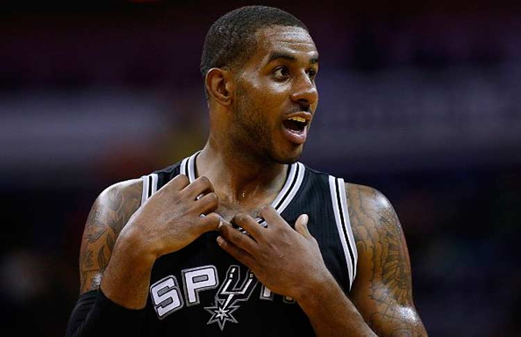 LaMarcus Aldridge, do Sant Antonio Spurs, cestinha da partida desta quinta-feira, com 23 pontos