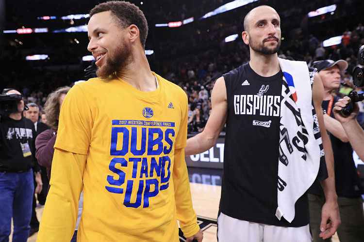 Curry dá show e comanda classificação do Warriors em possível despedida de Ginobli do Spurs