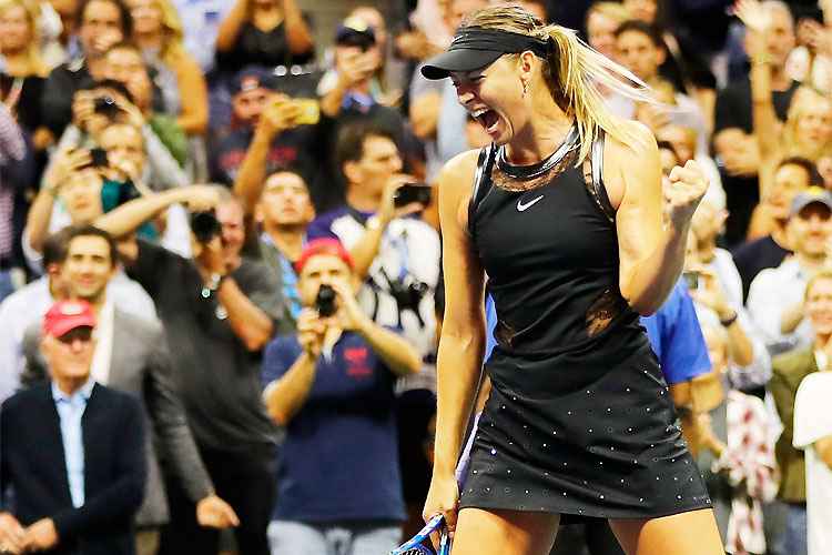 Sharapova voltou a jogar Grand Slam e derrotou a número dois do mundo, Halep, com autoridade