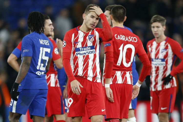 Comandado por Diego Simeone, Atlético de Madrid ficou em terceiro no Grupo C, atrás de Roma e Chelsea