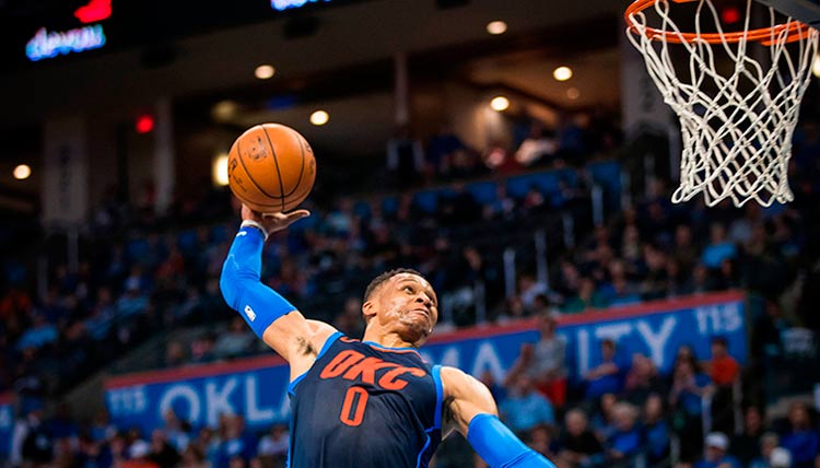Russell Westbrook teve grande atuação e levou o Oklahoma City Thunder a mais uma vitória na NBA