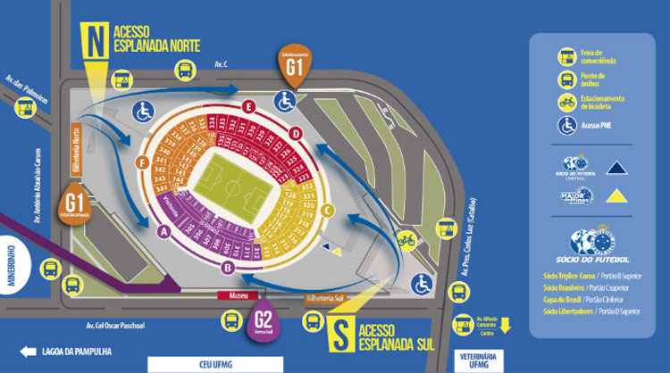Clique para ver o mapa do Mineirão em alta definição