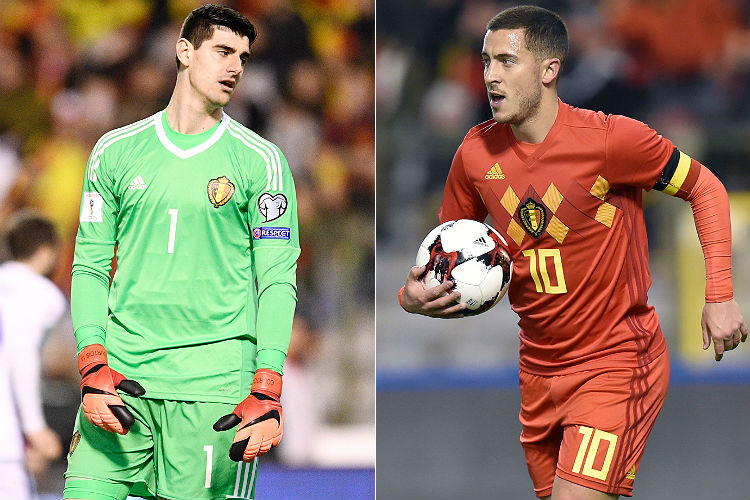 Companheiros também no Chelsea, Courtois e Hazard são outros destaques do talentoso elenco belga