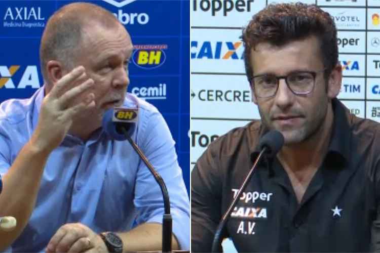 Durante entrevistas coletivas, Mano Menezes, do Cruzeiro, e Valentim, do Botafogo, comentaram rusga