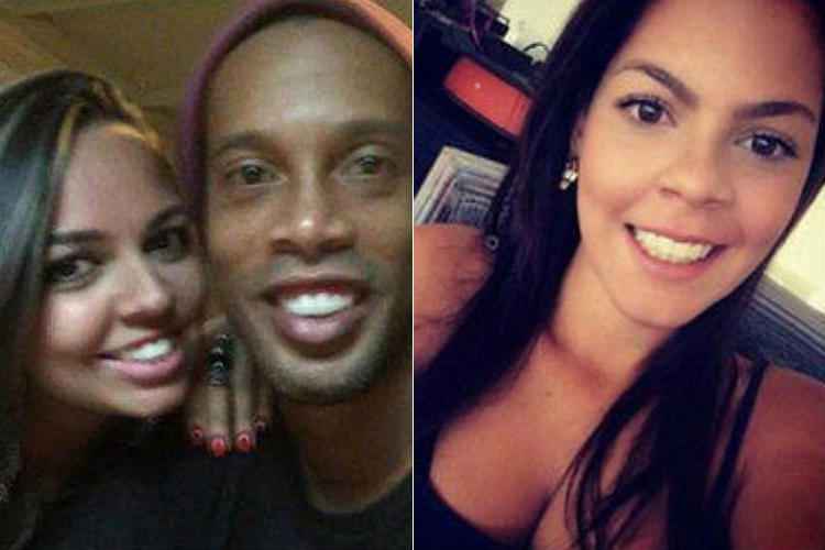 Priscilla Coelho ao lado de Ronaldinho; Beatriz Souza é a outra noiva de R10