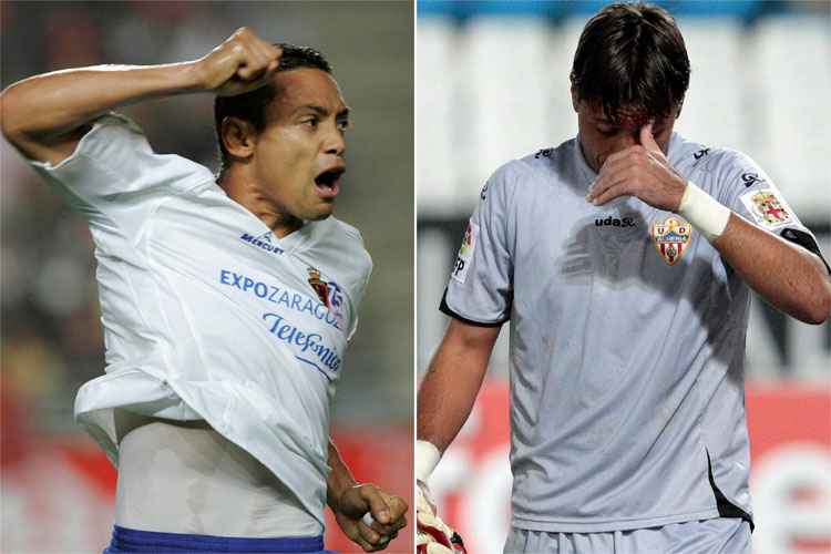 Ricardo Oliveira e Diego Alves se enfrentaram quando defendiam, respectivamente, Zaragoza e Almería