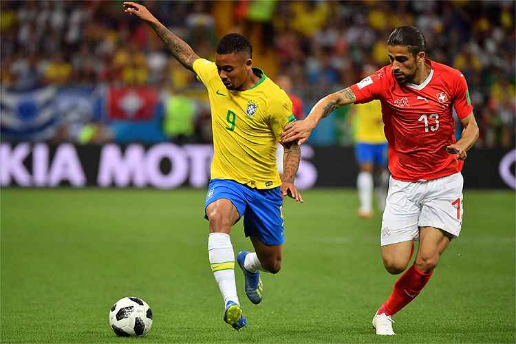 Gabriel Jesus teve pouquíssimas chances para tentar finalização na partida contra a Suíça